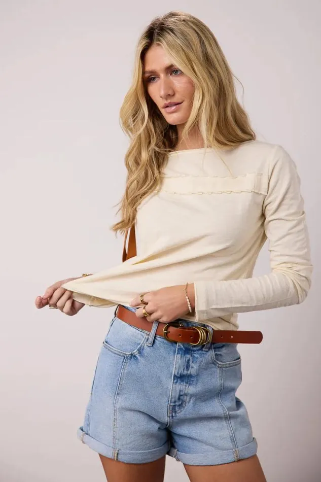Bohme Tops Lainey Knit Top Cream 8211 Women