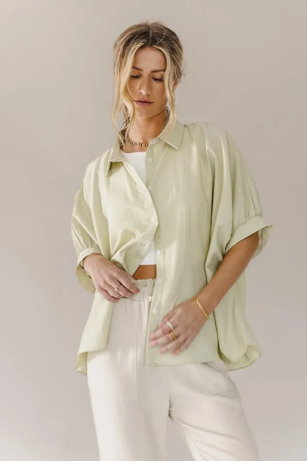 Bohme Tops Lexi Button Up Blouse In Sage Sage 8211 Women Bohme Tops Lexi Button Up Blouse In Sage Sage 8211 Women