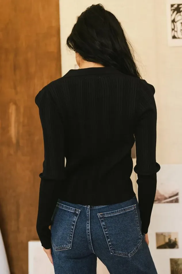 Bohme Tops Lucia Ribbed Top In Black Black 8211 Women