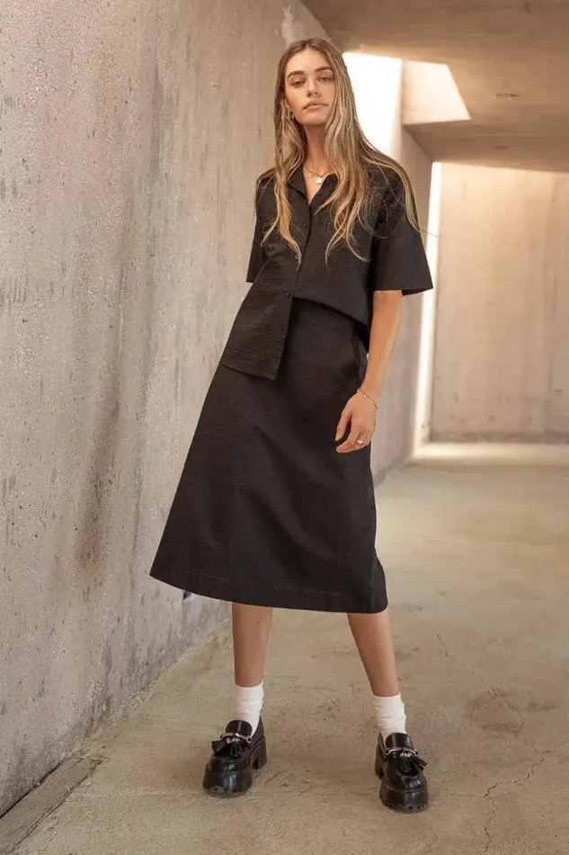 Bohme Tops Mallory Textured Button Up In Black Black 8211 Women Bohme Tops Mallory Textured Button Up In Black Black 8211 Women