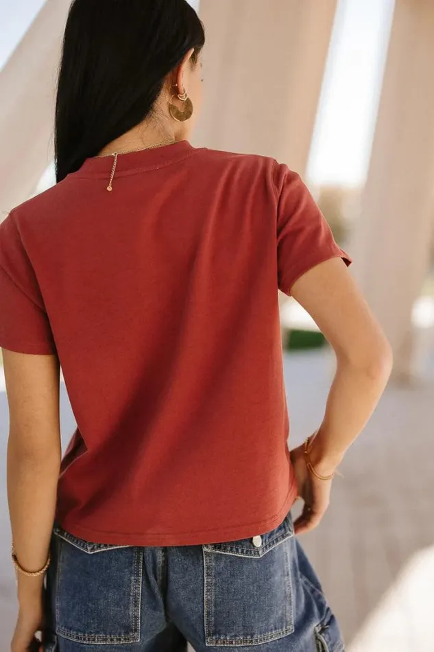 Bohme Tops Mason Crewneck TShirt In Brick Brick 8211 Women Bohme Tops Mason Crewneck TShirt In Brick Brick 8211 Women