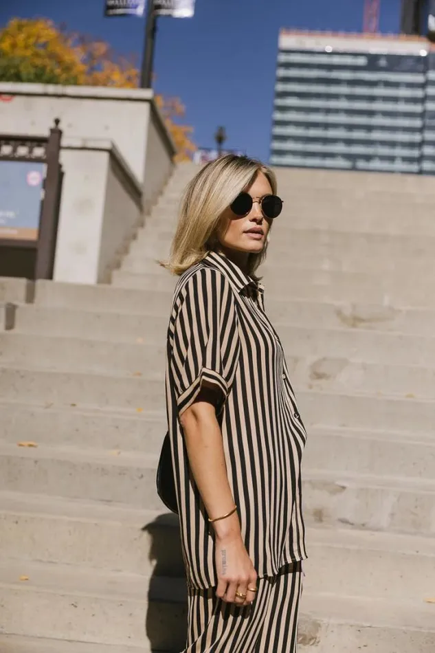 Bohme Tops Max Striped Button Up Black 8211 Women Bohme Tops Max Striped Button Up Black 8211 Women
