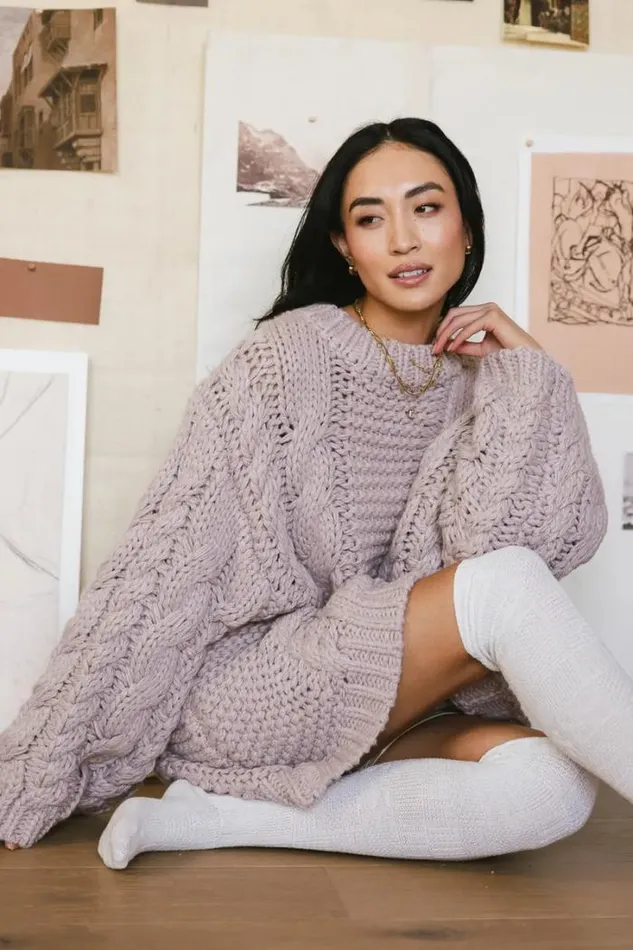 Bohme Tops Melanie Oversized Sweater Mauve 8211 Women Bohme Tops Melanie Oversized Sweater Mauve 8211 Women