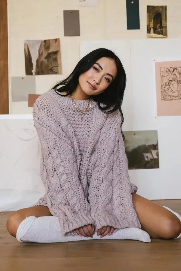 Bohme Tops Melanie Oversized Sweater Mauve 8211 Women Bohme Tops Melanie Oversized Sweater Mauve 8211 Women