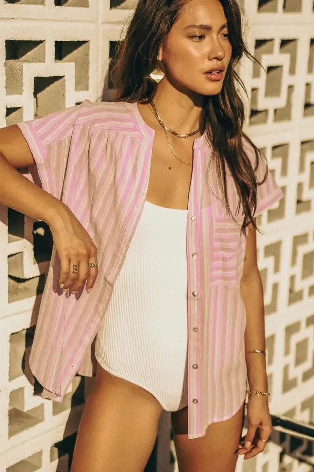 Bohme Tops Melody Ribbed Bodysuit In White 8211 FINAL SALE White 8211 Women