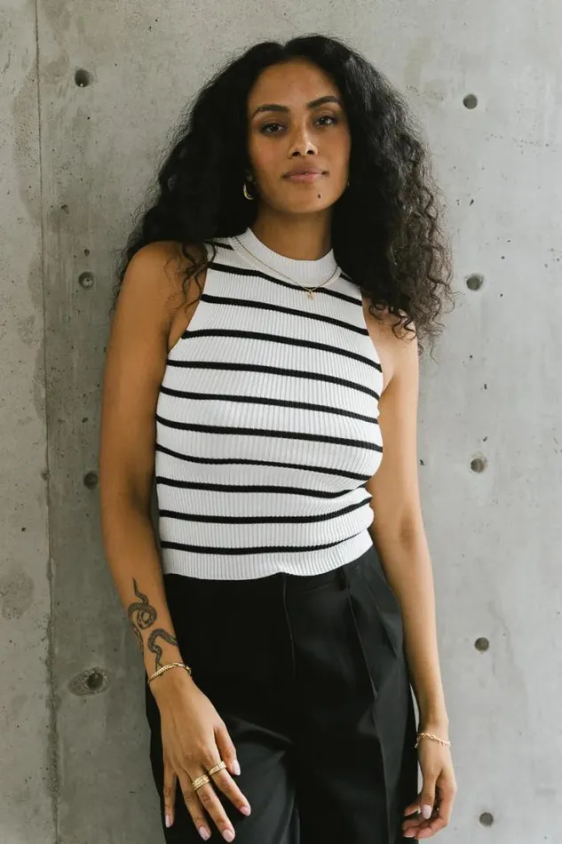 Bohme Tops Monique Striped Tank In White White 8211 Women
