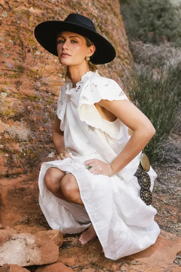 Bohme Tops Myra Embroidered Blouse In Ivory Ivory 8211 Women