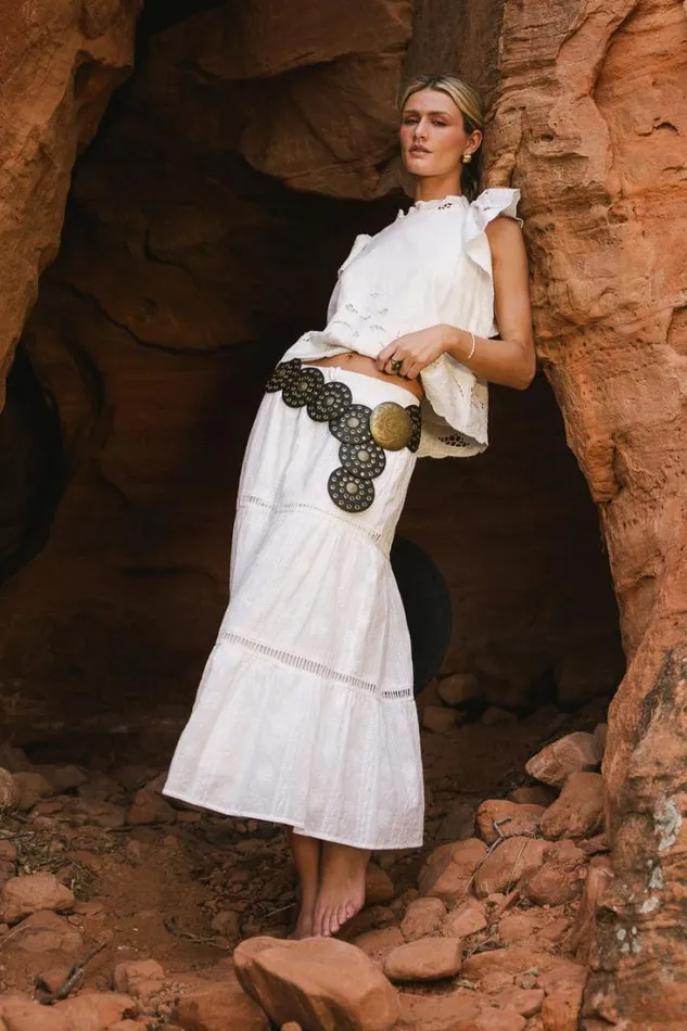Bohme Tops Myra Embroidered Blouse In Ivory Ivory 8211 Women
