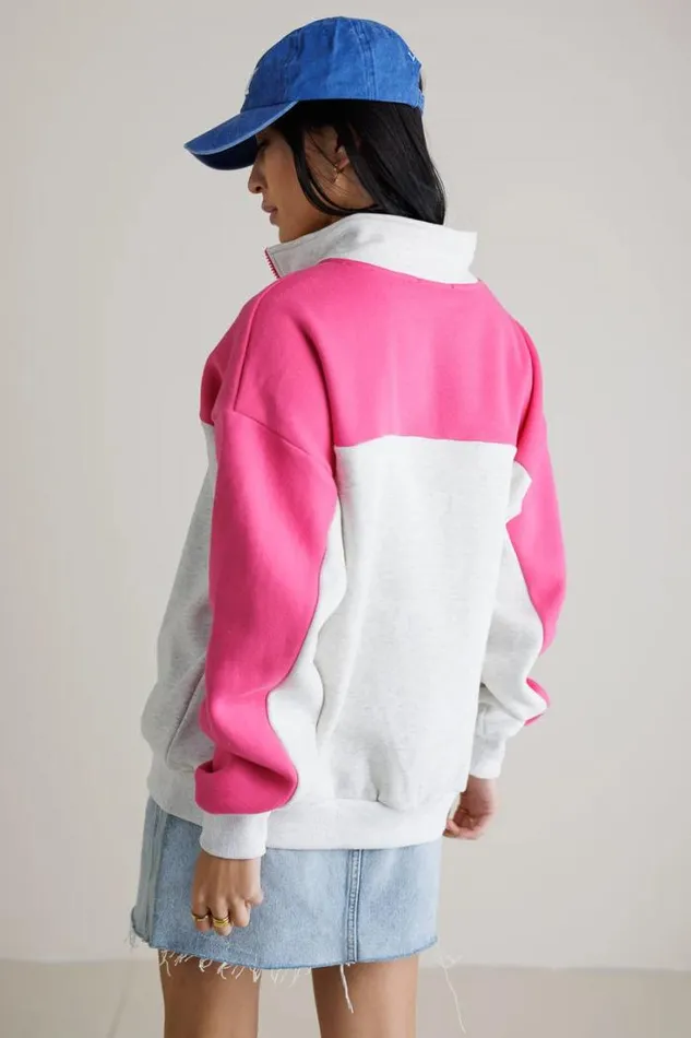 Bohme Tops Palm Springs Quarter Zip Pink 8211 Women