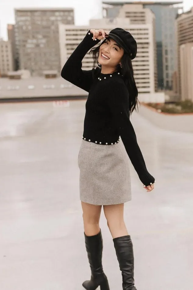 Bohme Tops Pearl Embellished Sweater In Black Black 8211 Women