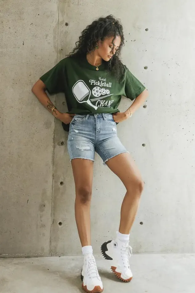 Bohme Tops Pickleball Graphic Tee 8211 FINAL SALE Green 8211 Women
