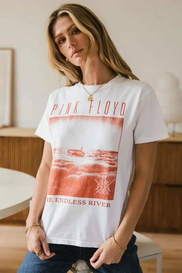 Bohme Tops Pink Floyd Graphic Tee 8211 FINAL SALE White 8211 Women