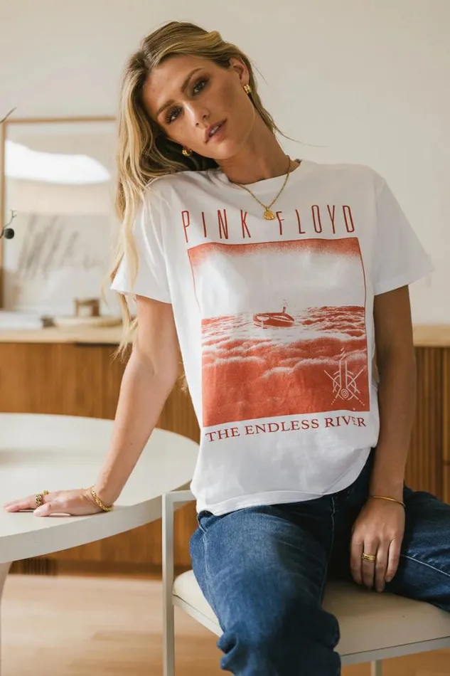 Bohme Tops Pink Floyd Graphic Tee 8211 FINAL SALE White 8211 Women Bohme Tops Pink Floyd Graphic Tee 8211 FINAL SALE White 8211 Women