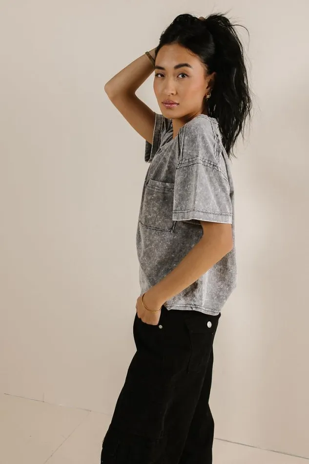 Bohme Tops Raina Washed TShirt In Charcoal Charcoal 8211 Women Bohme Tops Raina Washed TShirt In Charcoal Charcoal 8211 Women
