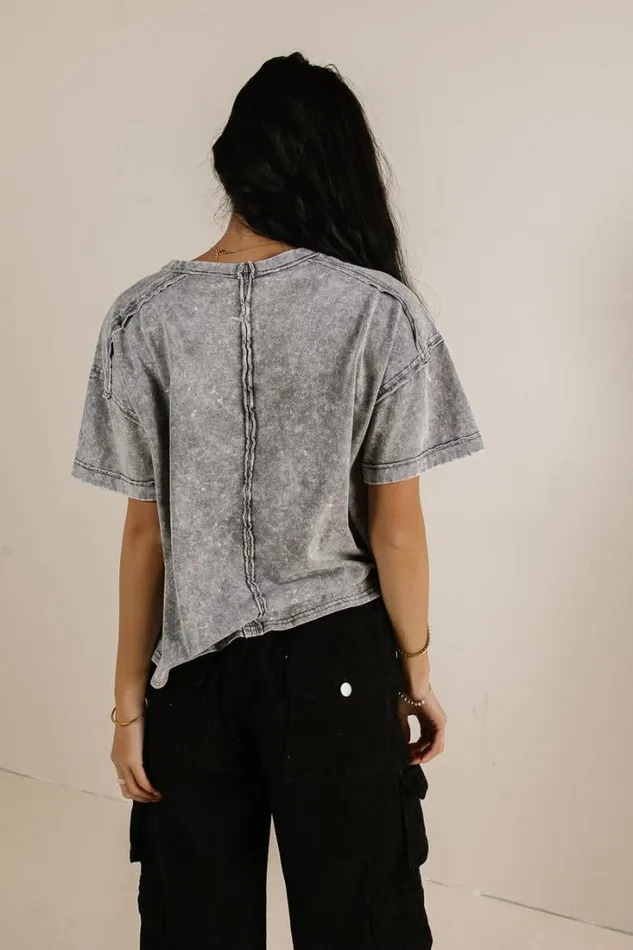 Bohme Tops Raina Washed TShirt In Charcoal Charcoal 8211 Women Bohme Tops Raina Washed TShirt In Charcoal Charcoal 8211 Women