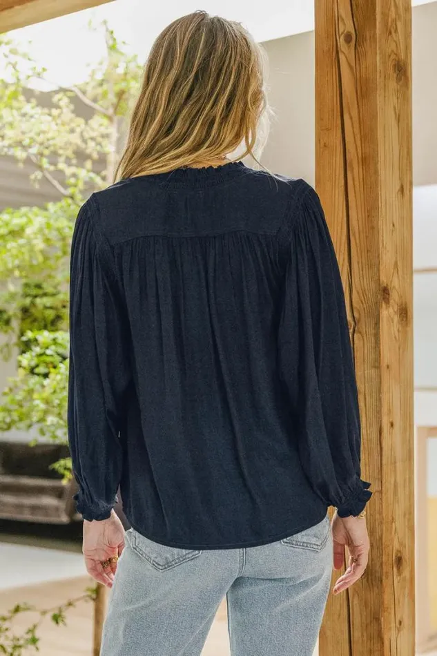 Bohme Tops Sabrina Blouse In Navy Navy 8211 Women