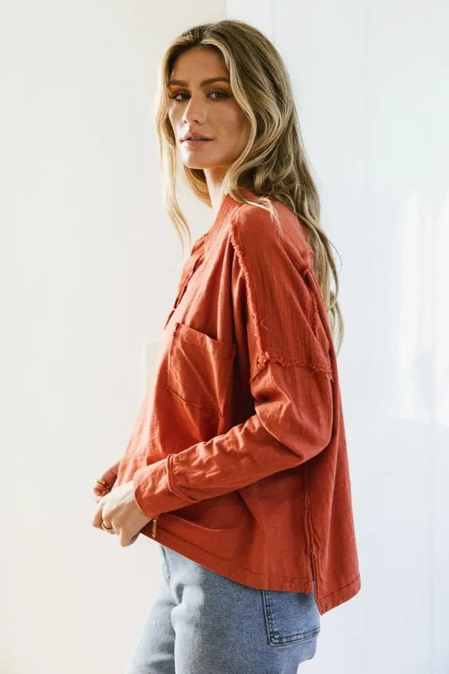 Bohme Tops Vittoria Oversized Top In Rust 8211 FINAL SALE Rust 8211 Women Bohme Tops Vittoria Oversized Top In Rust 8211 FINAL SALE Rust 8211 Women