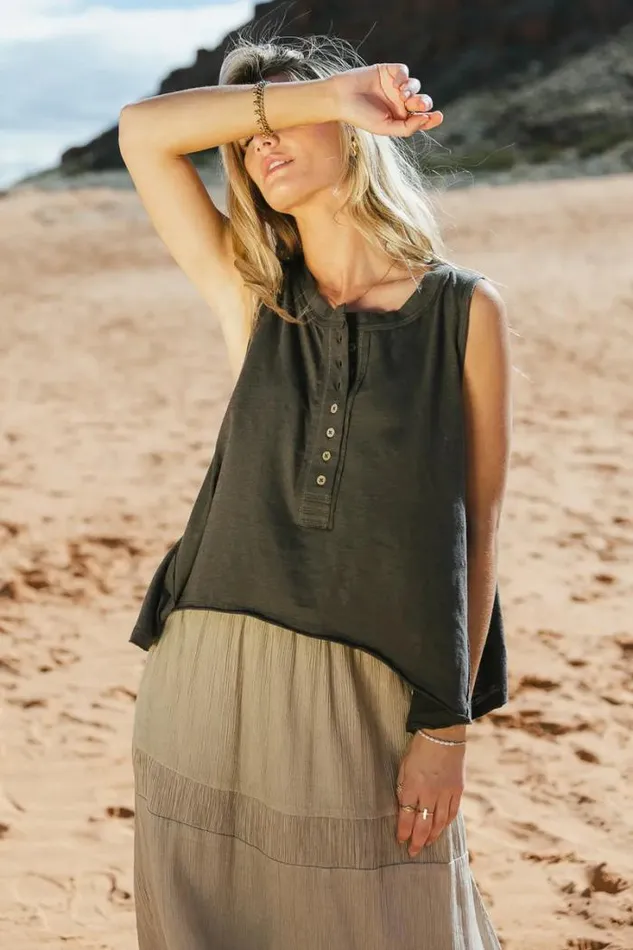 Bohme Tops Zaylee Tank In Charcoal Charcoal 8211 Women Bohme Tops Zaylee Tank In Charcoal Charcoal 8211 Women