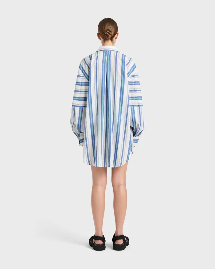 BONDI BORN Cover Ups Arezzo Oversize Shirt 8211 Lapis 8211 Women BONDI BORN Cover Ups Arezzo Oversize Shirt 8211 Lapis 8211 Women