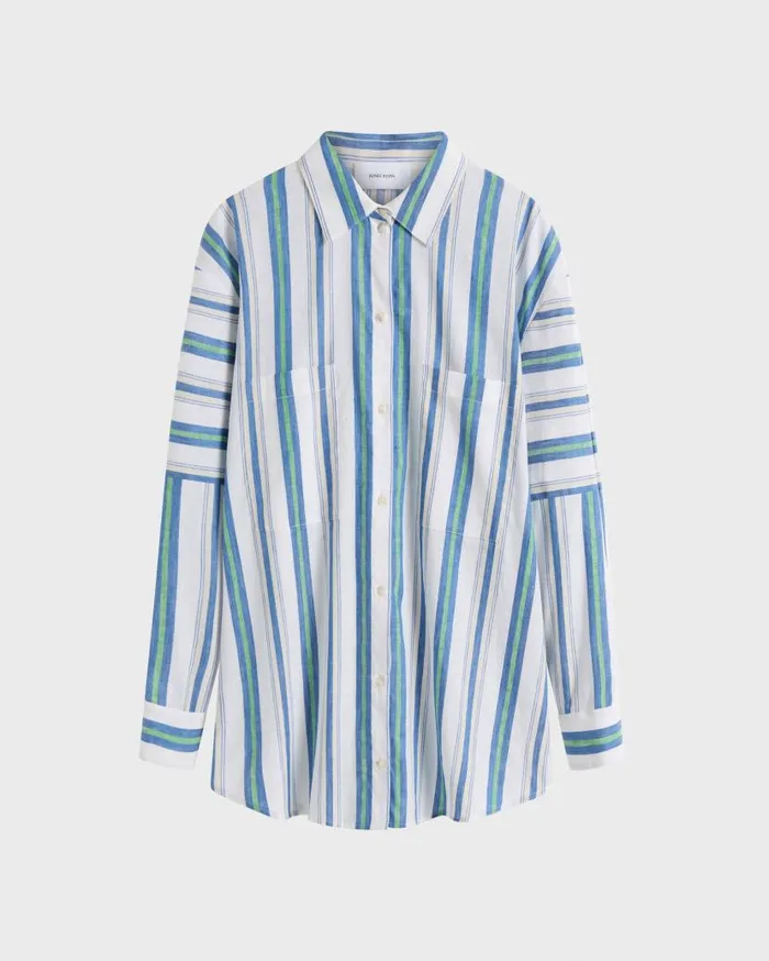 BONDI BORN Cover Ups Arezzo Oversize Shirt 8211 Lapis 8211 Women BONDI BORN Cover Ups Arezzo Oversize Shirt 8211 Lapis 8211 Women