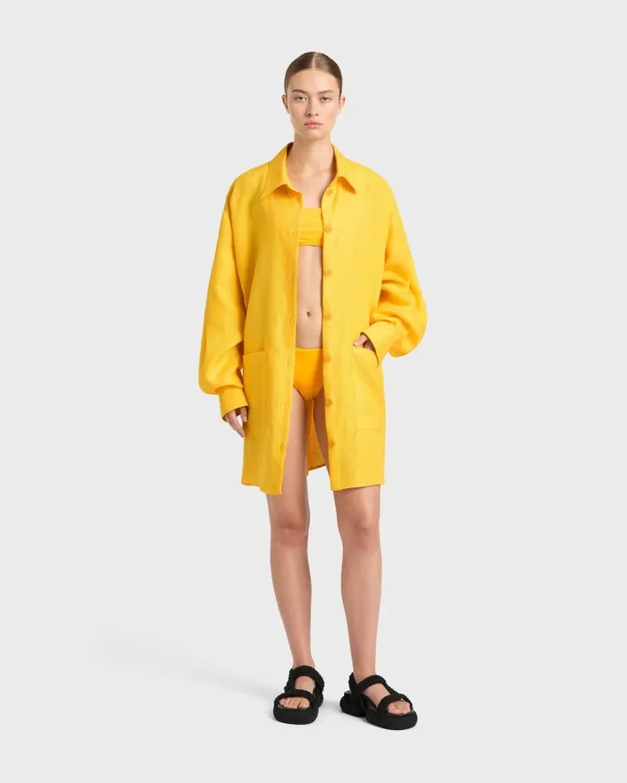 BONDI BORN Matching Separates Delphi Oversize Shirt Dress 8211 Daffodil 8211 Women