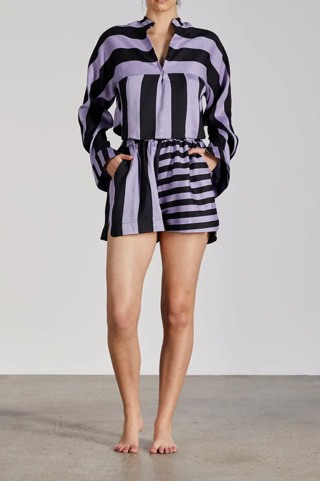 BONDI BORN Matching Separates Ios Short 8211 Purple Stripe 8211 Women