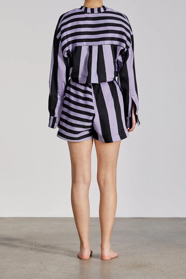 BONDI BORN Matching Separates Ios Short 8211 Purple Stripe 8211 Women
