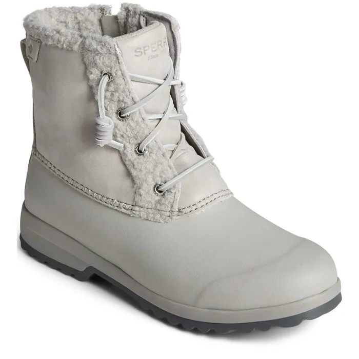 Boots Women Sperry Maritime Repel Teddy Trim Snow Boot Grey