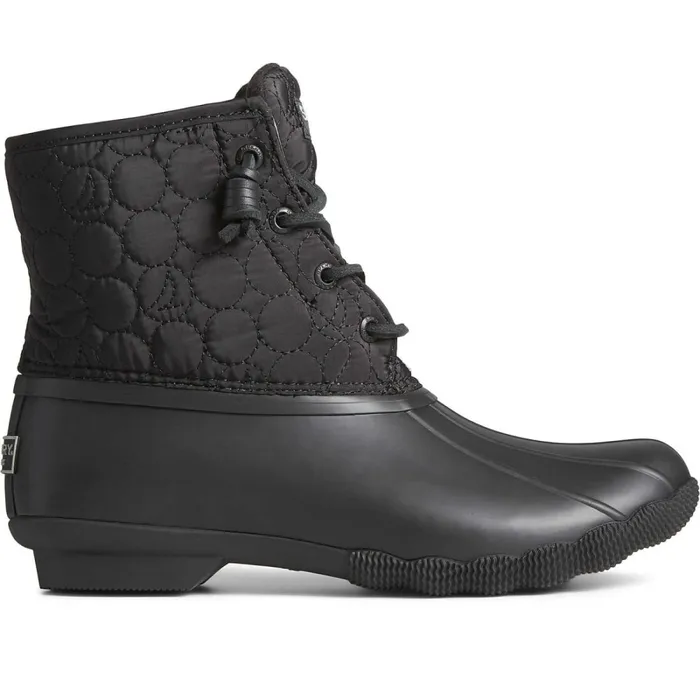 Boots Women Sperry Saltwater Circle Nylon Duck Boot Black