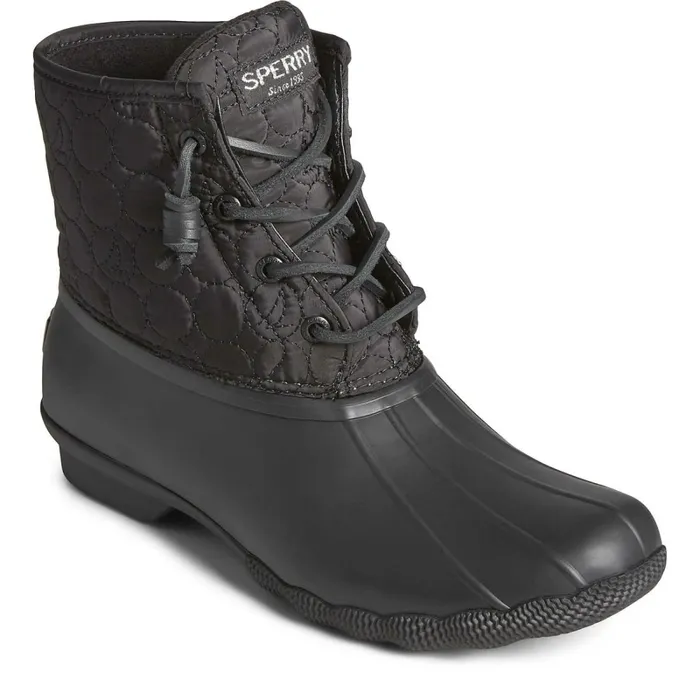Boots Women Sperry Saltwater Circle Nylon Duck Boot Black Boots Women Sperry Saltwater Circle Nylon Duck Boot Black