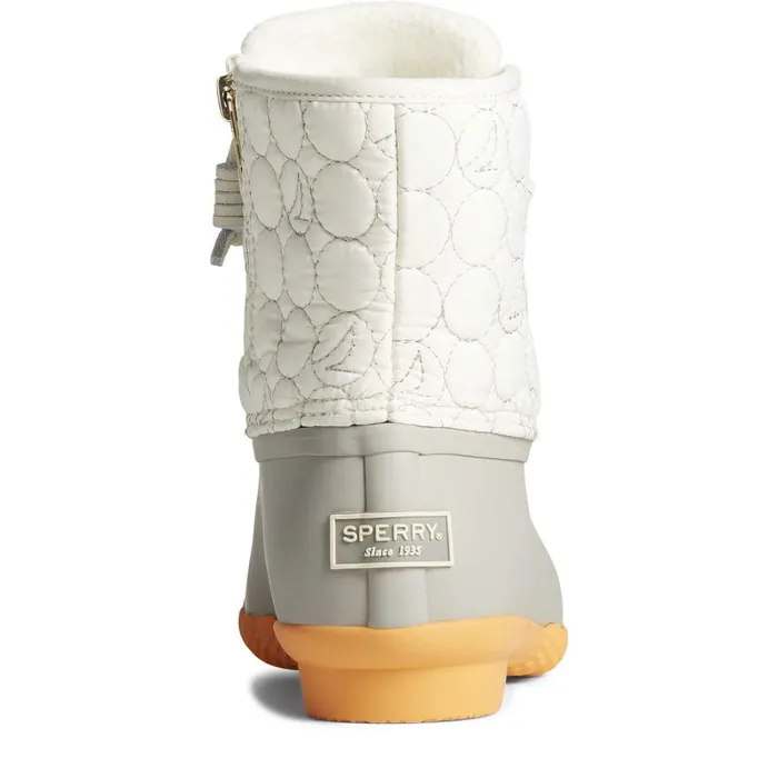 Boots Women Sperry Saltwater Circle Nylon Duck Boot White