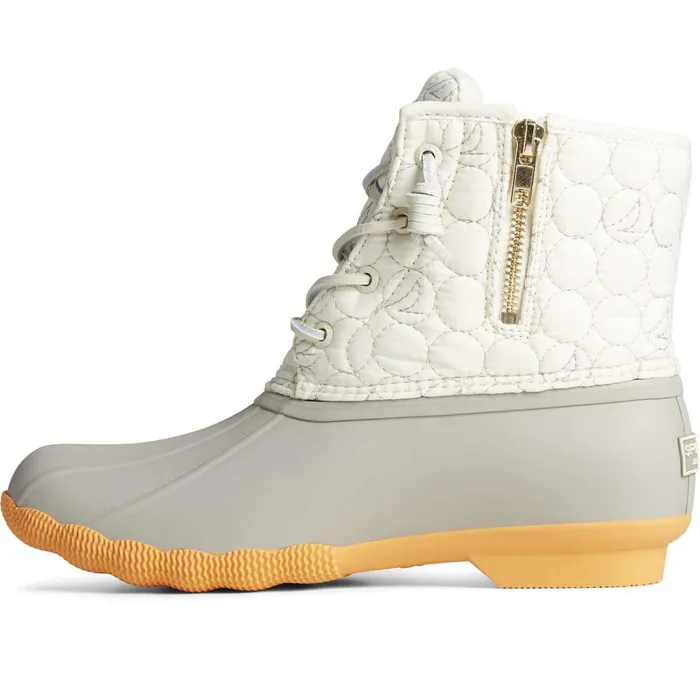 Boots Women Sperry Saltwater Circle Nylon Duck Boot White