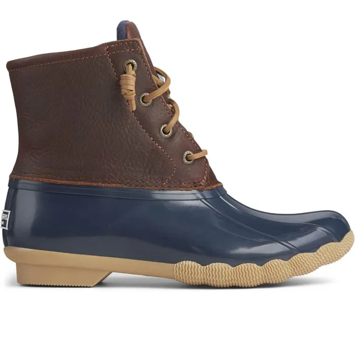 Boots Women Sperry Saltwater Duck Boot Tan Navy