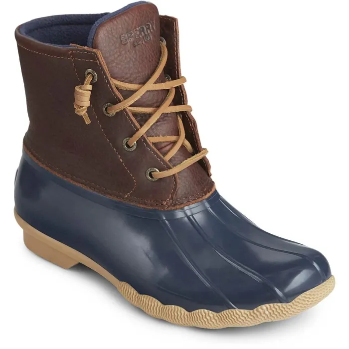 Boots Women Sperry Saltwater Duck Boot Tan Navy