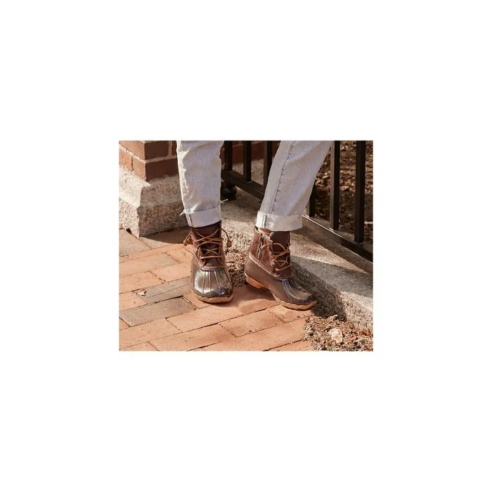 Boots Women Sperry Saltwater Duck Boot Tan Navy