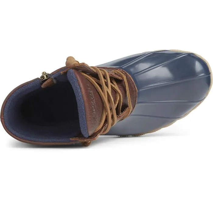 Boots Women Sperry Saltwater Duck Boot Tan Navy