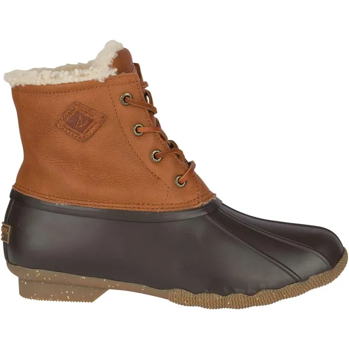 Boots Women Sperry Saltwater Luxe Leather Thinsulate Duck Boot Tan