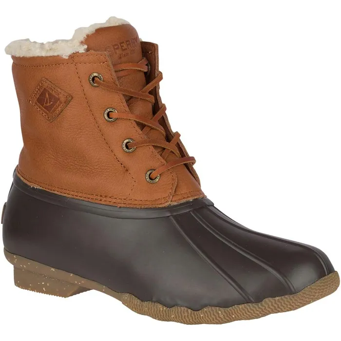 Boots Women Sperry Saltwater Luxe Leather Thinsulate Duck Boot Tan