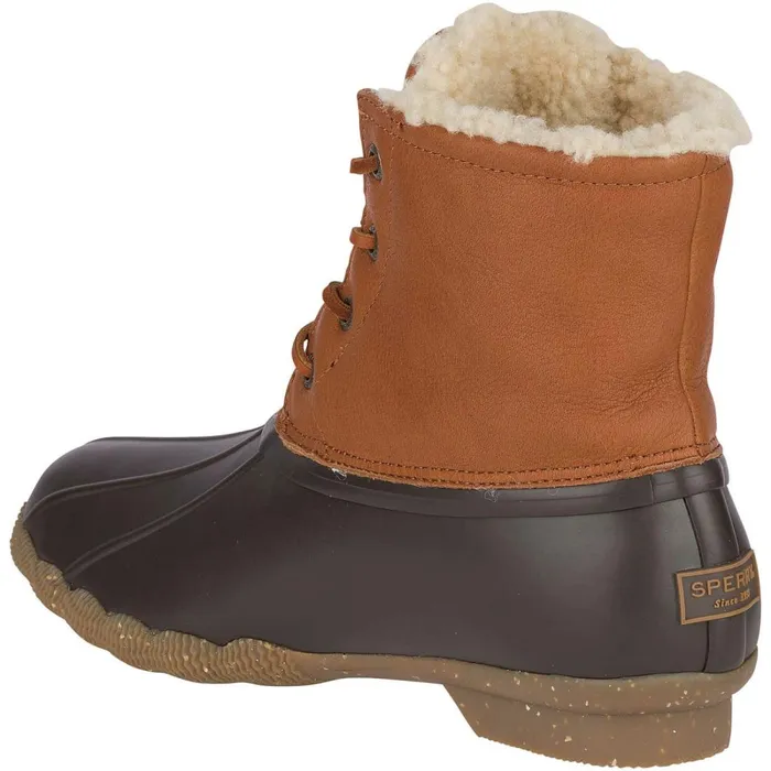 Boots Women Sperry Saltwater Luxe Leather Thinsulate Duck Boot Tan