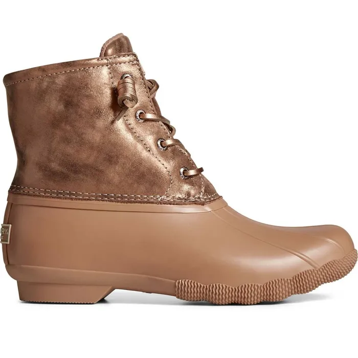 Boots Women Sperry Saltwater Metallic Leather Duck Boot Rose