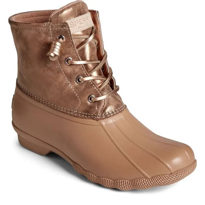 Boots Women Sperry Saltwater Metallic Leather Duck Boot Rose Boots Women Sperry Saltwater Metallic Leather Duck Boot Rose