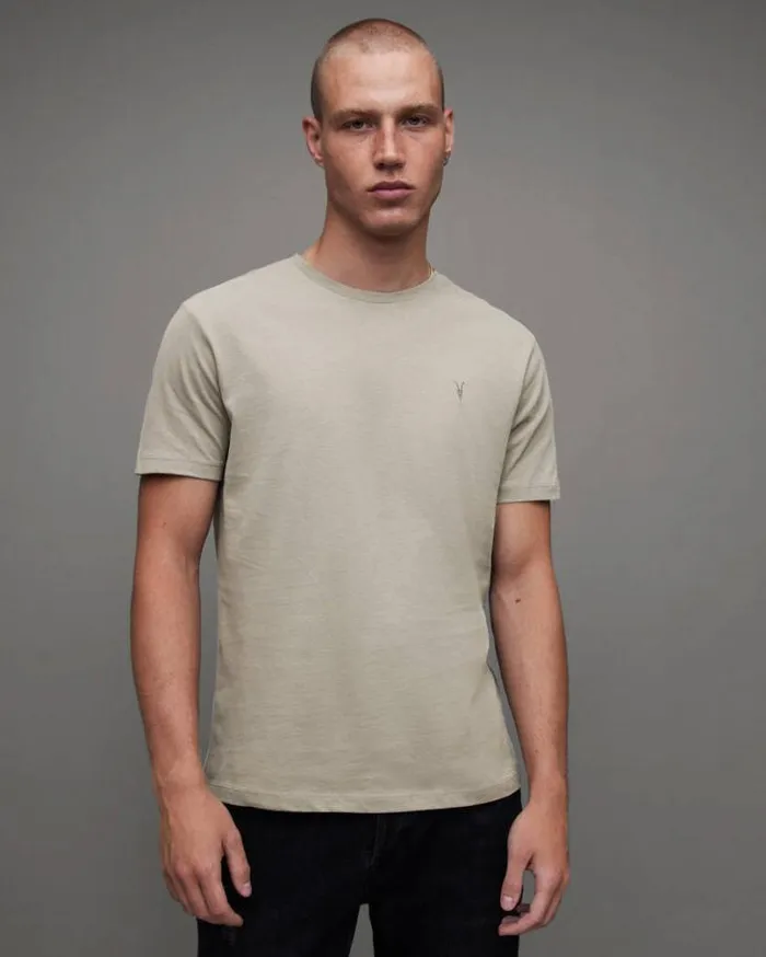 Brace Tonic Crew TShirt Flint Grey Men AllSaints TShirts