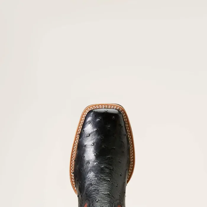 Brandin039 Ultra Western Boot Jet Black Full Quill Ostrich Men Ariat Western Boots
