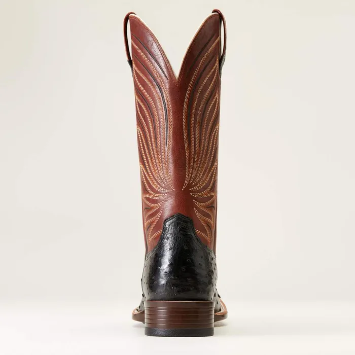 Brandin039 Ultra Western Boot Jet Black Full Quill Ostrich Men Ariat Western Boots