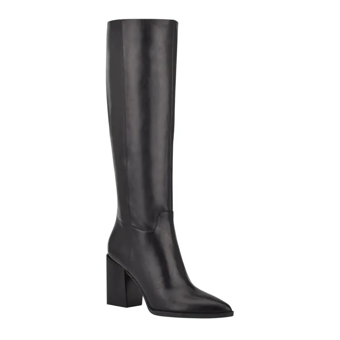 Brixe Heeled Boots Black Leather Women Nine West Boots and Booties Brixe Heeled Boots Black Leather Women Nine West Boots and Booties