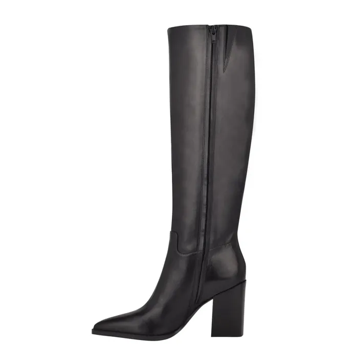 Brixe Heeled Boots Black Leather Women Nine West Boots and Booties Brixe Heeled Boots Black Leather Women Nine West Boots and Booties