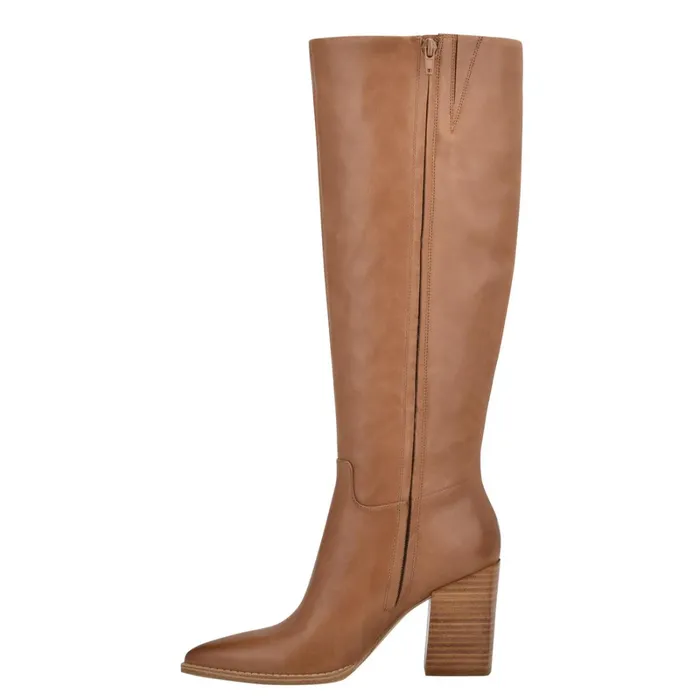Brixe Heeled Boots Medium Natural Leather Women Nine West Boots and Booties Brixe Heeled Boots Medium Natural Leather Women Nine West Boots and Booties