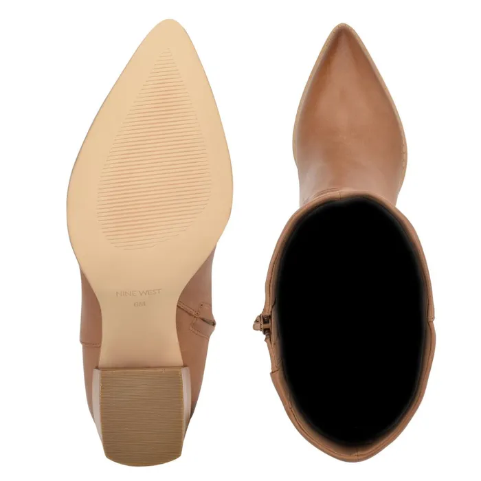 Brixe Heeled Boots Medium Natural Leather Women Nine West Boots and Booties Brixe Heeled Boots Medium Natural Leather Women Nine West Boots and Booties