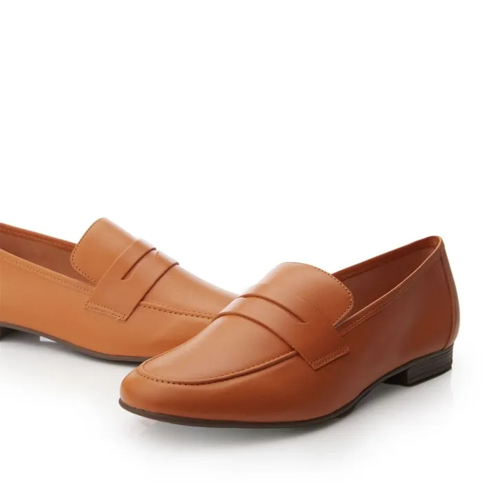 Brogues And Loafers Women Moda In Pelle Adelyn Orange Leather