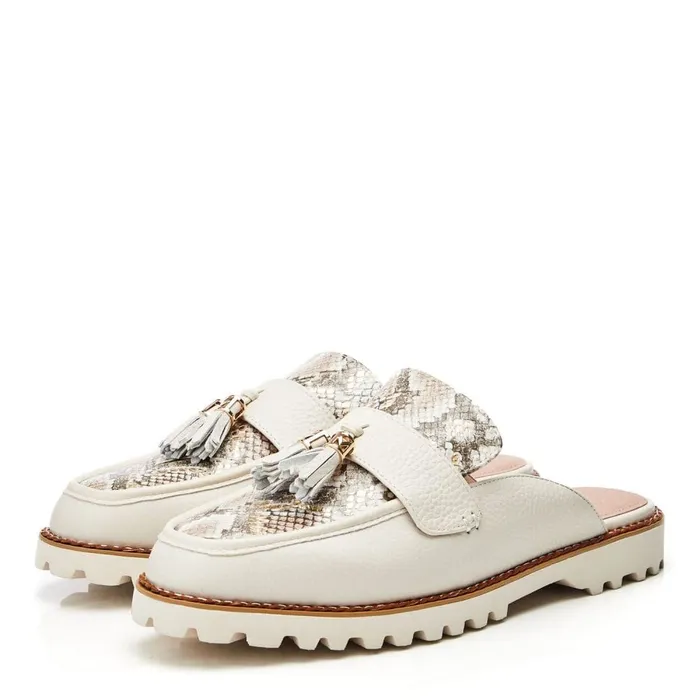 Brogues And Loafers Women Moda In Pelle Etana Off White Leather